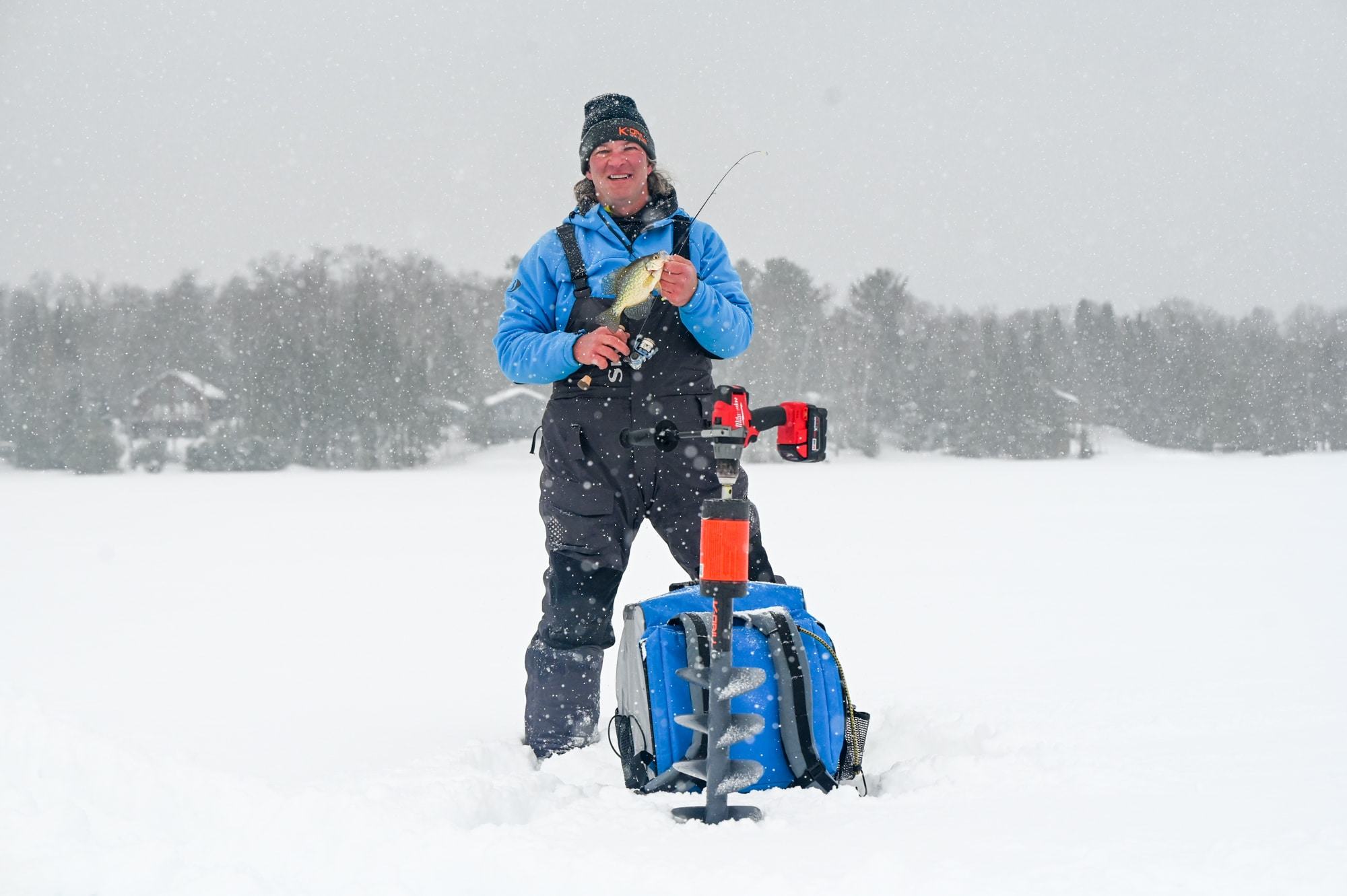 Pesca em condições de frio extremo no seu local favorito.